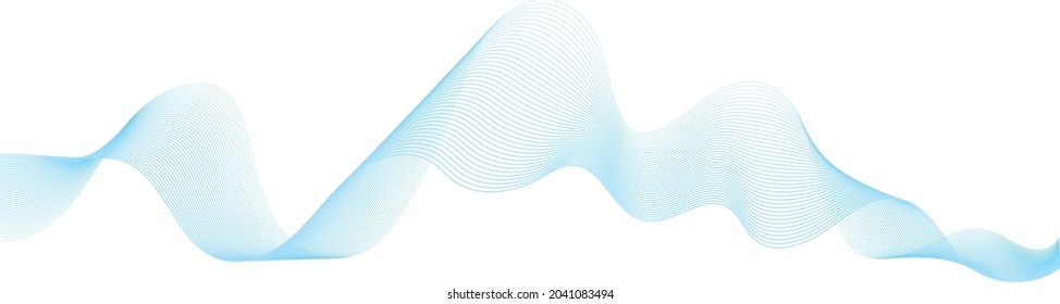 background with abstract vector blue colored sound wave lines