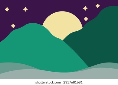 Background Abstract Vector mountain in the night