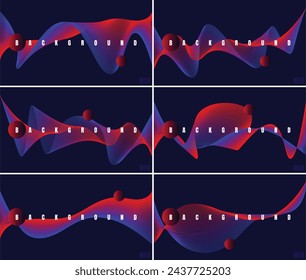 background abstract waves blue and red
