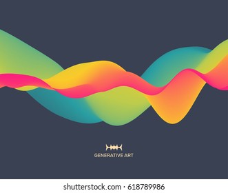 Background with abstract waves. Dynamic Effect. Vector Illustration. Design Template. 