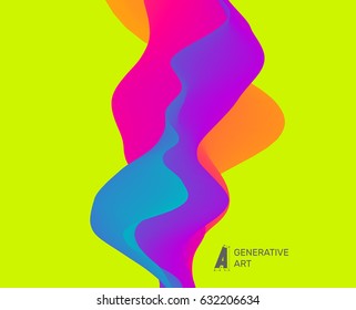 Background with abstract waves. Dynamic Effect. 3D Vector Illustration. Design Template. 