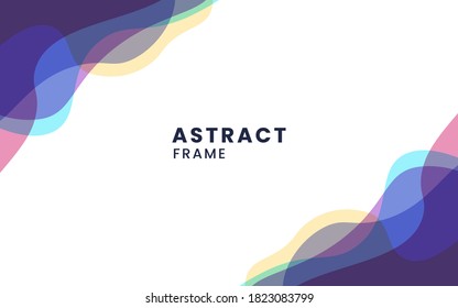 Background with abstract wavy colorful frame