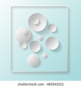 Background abstract white circles on a blue background . vector illustrations