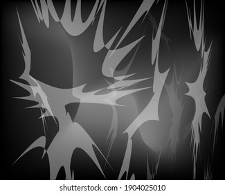 Background. Abstract white elements, scribbles on a bright black background with a gradient. Vector template for web design, postcard, valentine, product presentation, show plinth.