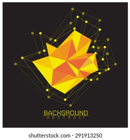 Background Abstract Yellow  black with Connecting Dots and Lines