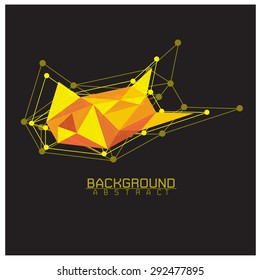 Background Abstract Yellow  black with Connecting Dots and Lines