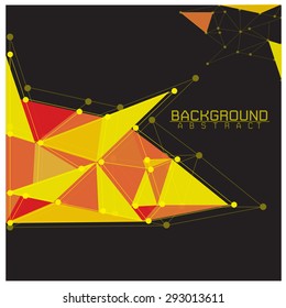 Background Abstract Yellow  black with Connecting Dots and Lines