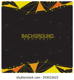Background Abstract Yellow  black with Connecting Dots and Lines