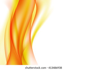 Background with abstract yellow and red lines on white, vector illustration