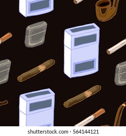 Background accessories smoker seamless pattern.