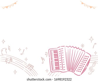Background with accordion. Vector illustration.