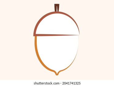 Background with acorn icon on white background.