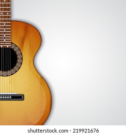 Background with acoustic guitar. EPS10 vector