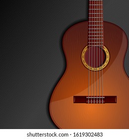 Background with acoustic guitar. Vector illustration.
