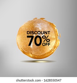 The background is acrylic paint. Vector illustration. Discounts and sale banner