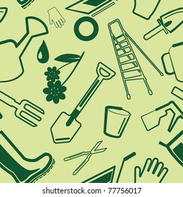 background from Adaptations and tools for work in a garden and care of a lawn