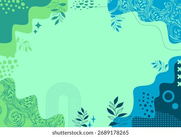 Fundo abstrato estética, boêmio suave, fundo moderno site de fundo, mão desenhada folha