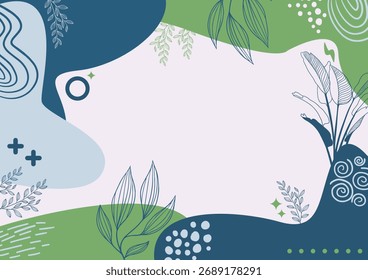 Fondo estético abstracto, bohemio suave, fondo moderno Sitio web de fondo, hoja dibujada a mano