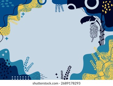 Background aesthetic abstract, soft bohemian , background modern background website, hand drawn leaf