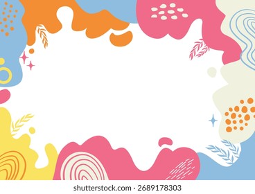 Background aesthetic abstract, soft bohemian , background modern background website, hand drawn leaf