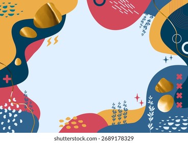 Background aesthetic abstract, soft bohemian , background modern background website, hand drawn leaf