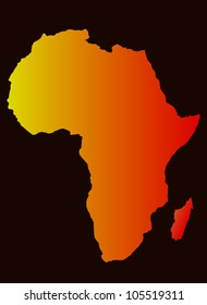 background with Africa map silhouette, vector image
