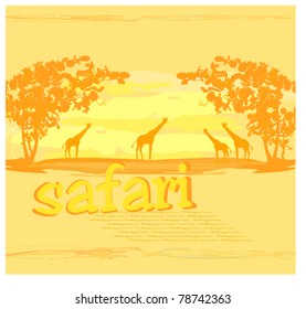 background with African fauna and flora