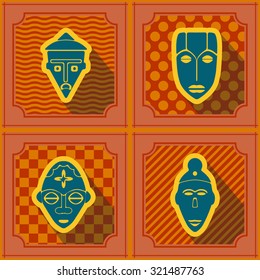 background with African ritual masks for your design