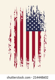 Background with aged USA Flag, EPS 8, CMYK