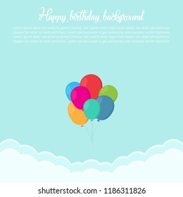 Background with air balloon in the sky with clouds.