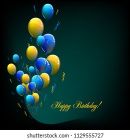 Background of air balloons. Happy Birthday