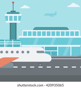 Antecedentes del aeropuerto con avión.