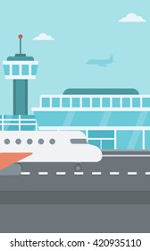 Background of airport with airplane.