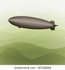 background with an airship