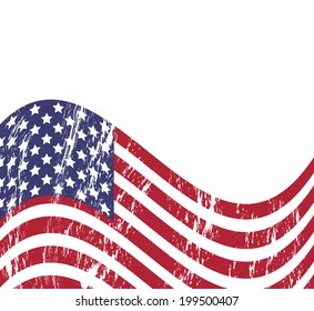 Background with american flag, vector illustration