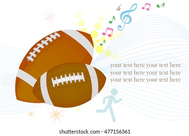 Background of American Football and rugby sports. Vector Illustration.
