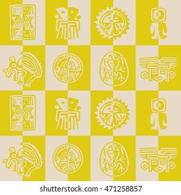 background with American Indians relics characters for your design