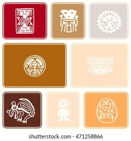 background with American Indians relics characters for your design