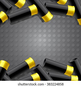 Background with ammunition for hunting