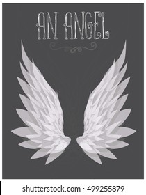 The background with angel wings. Vector illustration 