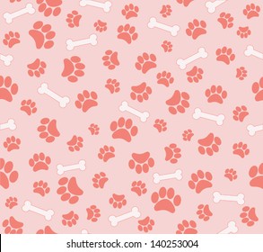 background animal footprints and bones. vector illustration