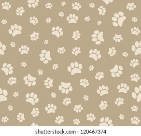 Background animal footprints vector illustration. Dog. Cat. Pet