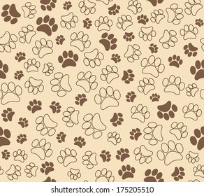 huellas de animales de fondo. impresión transparente vectorial 