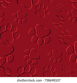 background animal footprints. vector seamless pattern
