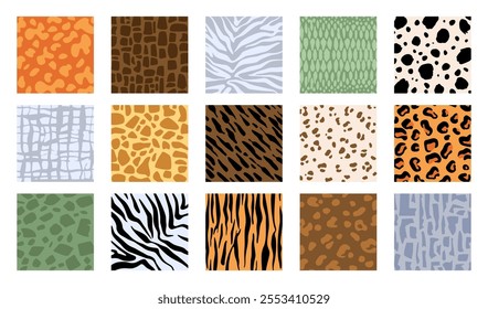 Background animal. Pattern Africa. Safari seamless texture. Jungle wildlife wallpaper. Print leopard, zebra and giraffe. Camouflage zoo. Textile, wrapping paper, fabric design. Vector garish savanna