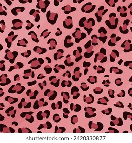 Background with animal pattern. Leopard-spotted backdrop in red color.