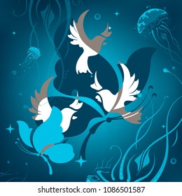 Background with animals abstraction. vector illustration
