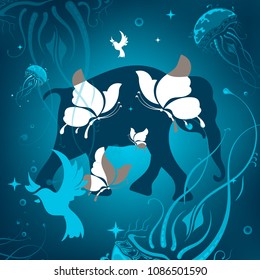 Background with animals abstraction. vector illustration