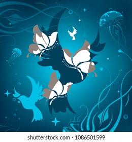 Background with animals abstraction. vector illustration