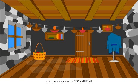 The background for the animation, hedgehog house